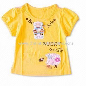 Baby T-shirt in Orange, Made of 100% Cotton, Available in Various Colors from China