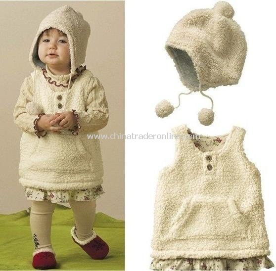 Baby vests+caps Girls vests toddlers coats sweaters waistcoat with a hat 12 sets