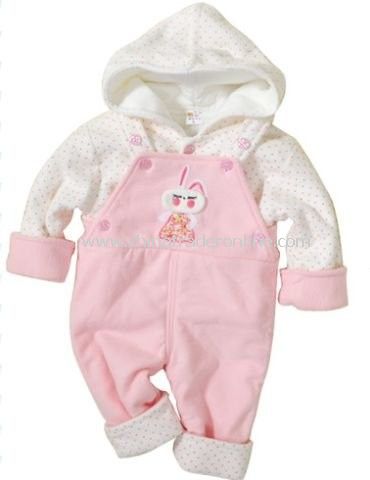 kids clothes baby hooded sweatshirts + Bib Set quilted from China