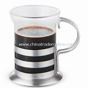 200mL Coffee Cup, Made of Stainless Steel and Heat-resistant Glass, Available in Various Designs from China