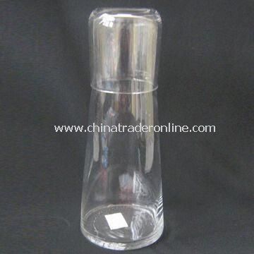 24cm Clear Glass Carafe with Cup and 800mL Capacity