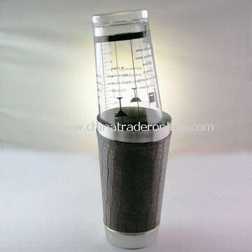 Brown Leatherette Boston Shaker with 500cc S/S Cup Capacity, Made of Glass Material