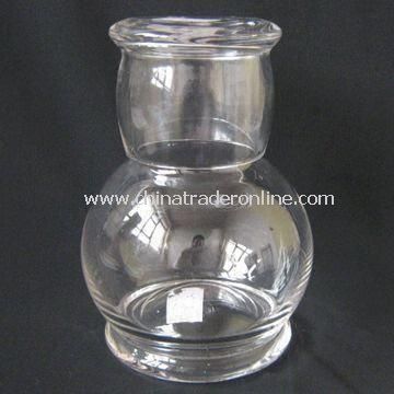 Clear Glass Carafe with Cup and 18.5cm Height from China