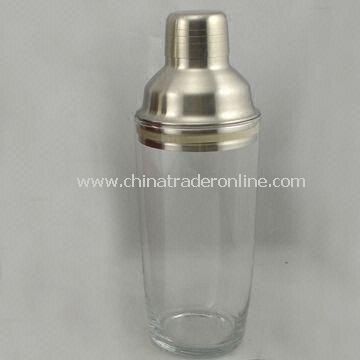 Clear Glass Shaker with Stainless Steel Cover