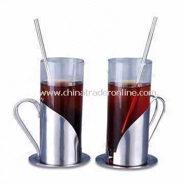 Coffee Mugs with 280ml Capacity, Made of Glass from China