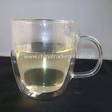 Heat-insulation Double Wall Glass Mug with 13oz Capacity, Suitable for Tea, Coffee and Ice Cream