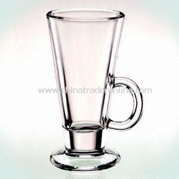 Promotional Machine-pressed Glass Coffee Mug with 8oz Capacity