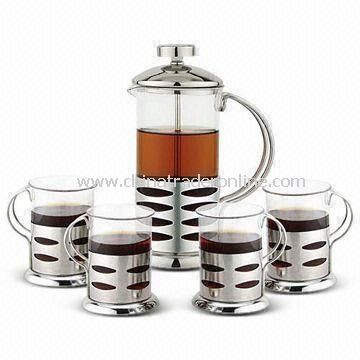 Tea/Coffee Maker Set, Made of Stainless Steel and Glass, Measures 75 x 52 x 45.5cm