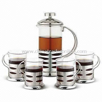 Tea/Coffee Maker Set, Made of Stainless Steel and Glass, Measures 75 x 52 x 45.5cm from China