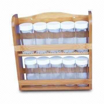 Bamboo Spice Rack with Naturally Resistance to Bacteria and Odor, Customized Designs Welcomed from China