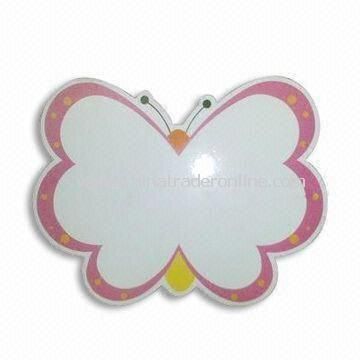 Butterfly-shaped Memo Board, Made of 0.5mm Soft Magnet with 200g Chrome Paper from China