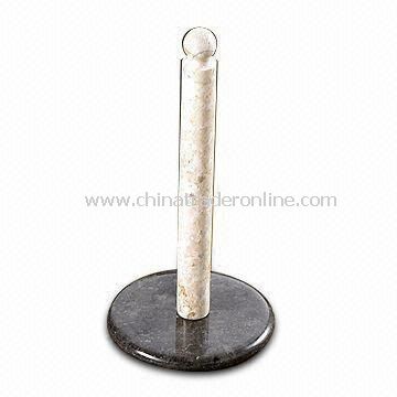 Champagne Marble Paper Towel Holder with Charcoal Band, Easy to Clean from China