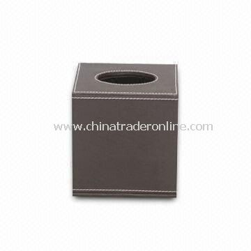 Leather Tissue Box Cover, Napkin Box with Paper Towel Box Series, PU Leather Holder from China