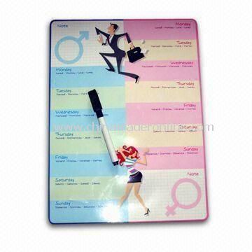 Memo Board in Elegant Style, with 0.5mm Soft Magnet and 200g Chrome Paper