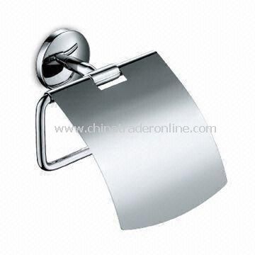 Paper Towel Holder with Cover, Chrome-plating Surface Finish, Made of Brass