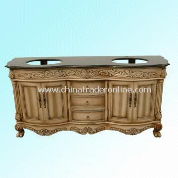 Wood Cabinet with Two Sinks and Marble / Granite Countertop from China