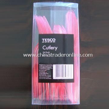 Disposable Plastic Cutlery Set, OEM Orders Welcomed, Includes Knife, Fork and Dessert Spoon from China