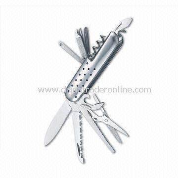 Multifunction Pocket Army Knife with Fish Scaler, Can/Bottle Opener and Stainless Steel Tools
