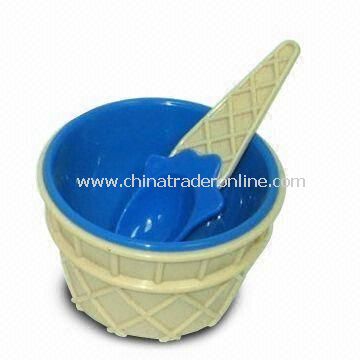 PP Ice Cream Bowl with Spoon, Customized Specifications are Welcome