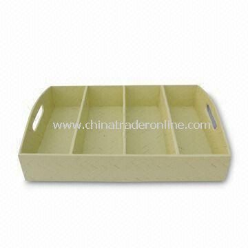 Rectangular-pressed Bamboo Cutlery Tray, Customized Colors are Welcome