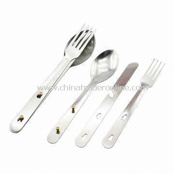 Cutlery Set, Made of Stainless Steel, Ideal for Camping