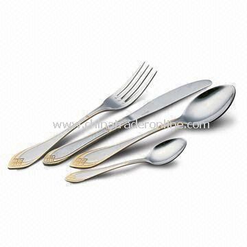 Cutlery Set in Various Thicknesses, Includes Fork, Knife, Spoon, and Teaspoon