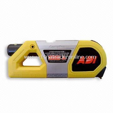 Laser Level and Tape Measuring Tool with Laser Light, Operated by 2 x 1.5V AAA Battery