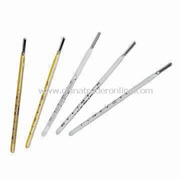 Mercury Thermometers for Oral Using with Plastic Tube and 110±5mm Length from China