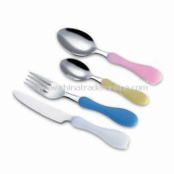 Plastic Handle Cutlery Set, Including knife, fork, and spoon