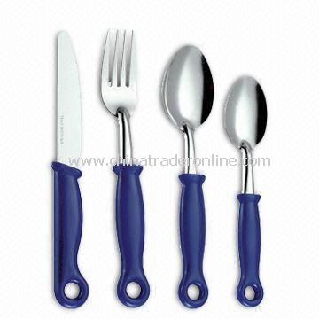 Stainless Steel Cutlery Set, Logo Printing on Handle is Available with Plastic Handle from China