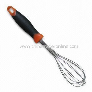 12-inch Stainless Steel Whisk with TPR Handle, Customized Colors are Welcome from China