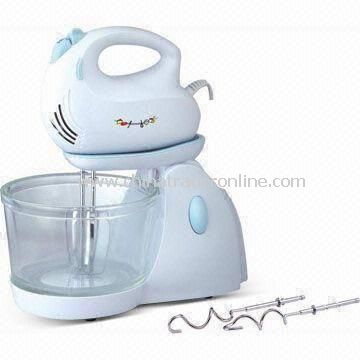 200W Whisk with 2L Glass Bowl, Pair of Beaters and Dough Hooks from China