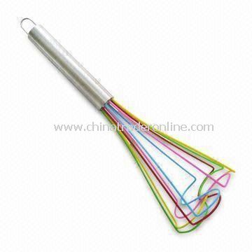 8-inch Vortex/Tornado Silicone Whisk with Stainless Steel Handle, Customized Colors are Accepted