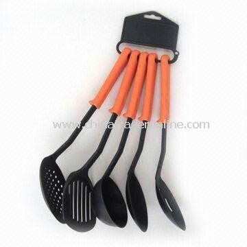 Nylon Utensil Set, Includes Skimmer, Ladle, Spoon, and Turner