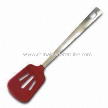 Silicone Slotted Turner, Made of Stainless Steel Material Handle, Rust-proof and Discoloration