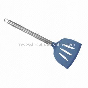 Silicone Slotted Turner with Stainless Steel Handle from China