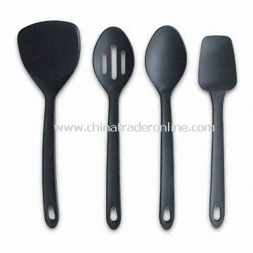 Silicone Utensil Set with Heat-resistant Nylon Handles and Non-stick Cooking Surfaces
