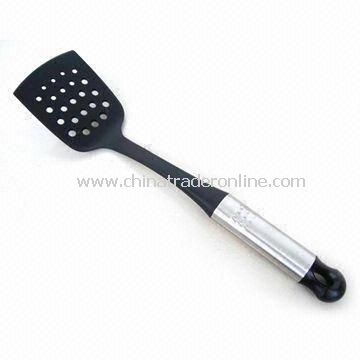 Slotted Turner with Stainless Steel Handle, Made of Nylon