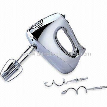 Whisk/Hand Mixer with Chrome-plated Body and Pair of Dough Hooks