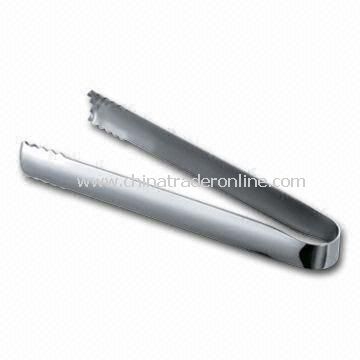 Ice Tong, Made of Stainless Steel, Measuring 160 x 48 x 21mm from China