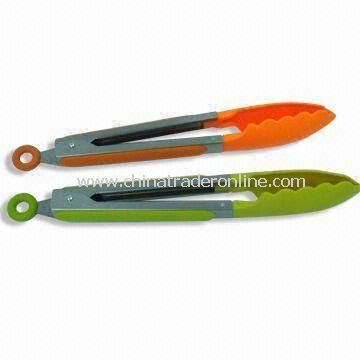 Locking Food Tongs with Nylon Head, Made of Stainless Steel from China