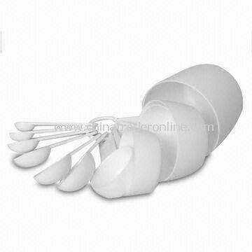 Plastic Measuring Cups and Spoons, Available in White Color, Measures 12 x 8 x 6.5cm