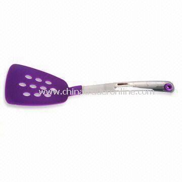 Silicone Slotted Turner, Available in Red, Purple and Blue, Customized Colors are Accepted