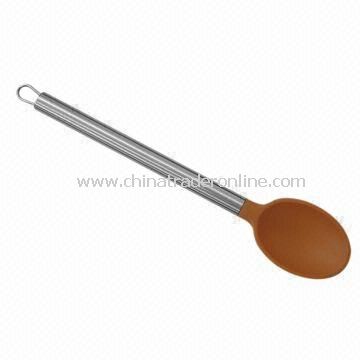 Silicone Soup Spoon with Stainless Steel Handle from China