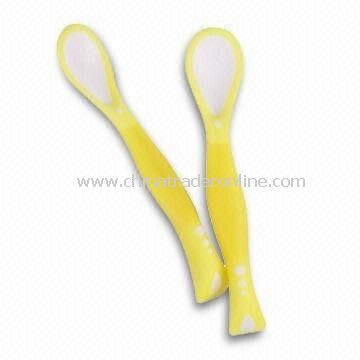 Soft Handle Baby Spoons, Made of 100% Food-grade PP and TPE from China