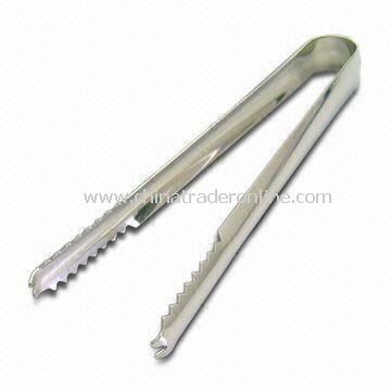 Stainless Steel Bar Ice Tongs with Shiny/Matte Color Surface from China