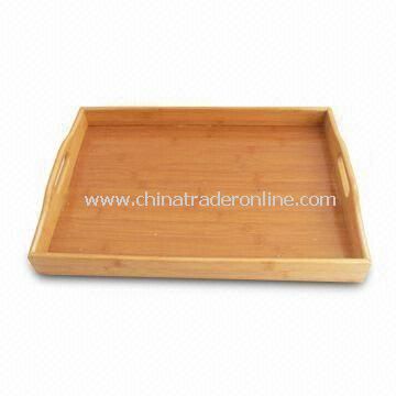 3-piece Bamboo Serving Tray, Rectangle-shaped, Various Colors and Sizes Available