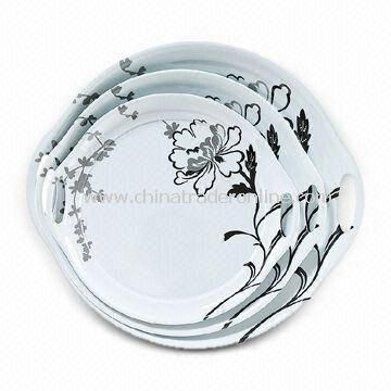 Plate/Dish Set, Made of Melamine, Customized Colors, Designs, and Sizes are Accepted from China