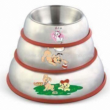 Steel Pet Bowls in Various Colors and Logos Printings, Customized Designs are Accepted from China