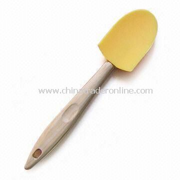 Large Size Silicone Spatula with Wooden Handle